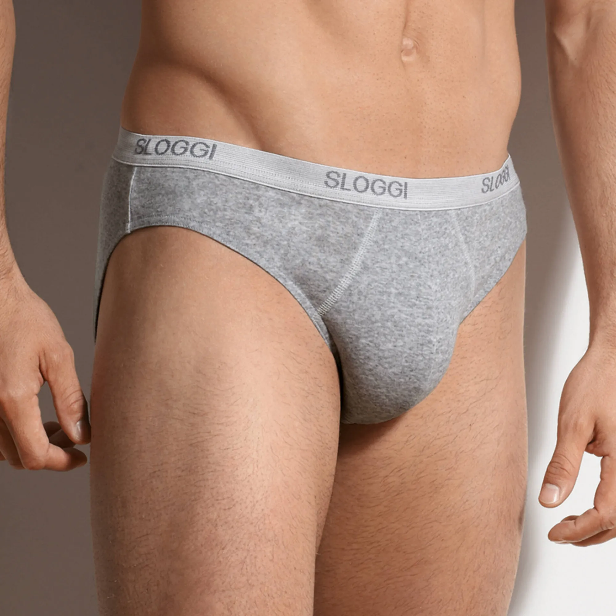Ondergoed<Sloggi Gesloten slip in minimodel chiné grijs