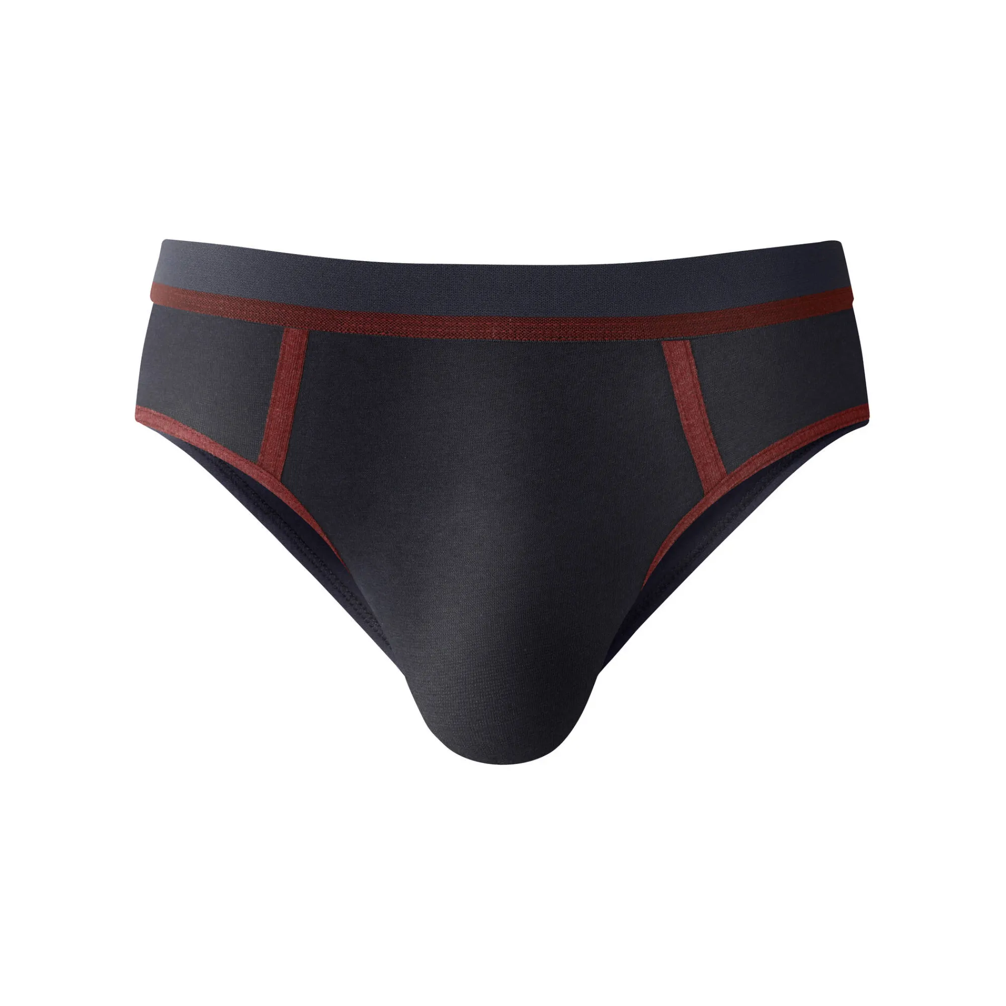 Ondergoed<Blancheporte Gesloten slip met contrasterende naden, hoge taille - set van 4 jeansblauw + bordeaux