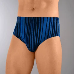 Ondergoed<Blancheporte Gesloten slip met hoge, bedrukte taille - set van 6 grijs + blauw + groen