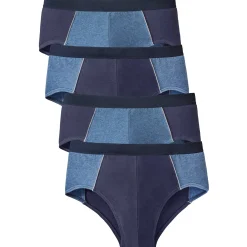Ondergoed<Blancheporte Gesloten slip met hoge taille - set van 4 jeans / marine