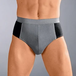 Ondergoed<Blancheporte Gesloten slip met hoge taille - set van 4 grijs / zwart