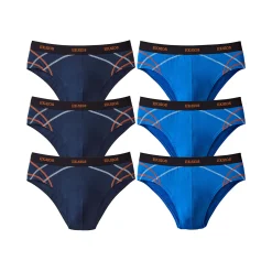Ondergoed<Blancheporte Gesloten slip met hoge taille - set van 6 blauw + marine