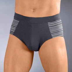Ondergoed<Blancheporte Gesloten slip met hoge taille en ingeweven motieven - set van 4 grijs / zwart