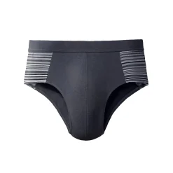 Ondergoed<Blancheporte Gesloten slip met hoge taille en ingeweven motieven - set van 4 grijs / zwart