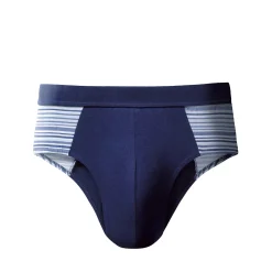 Ondergoed<Blancheporte Gesloten slip met hoge taille en ingeweven motieven - set van 4 marine / jeans
