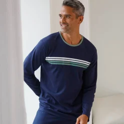 Pyjama En Kamerjas<Blancheporte Gestreept pyjamashirt met lange mouwen marine