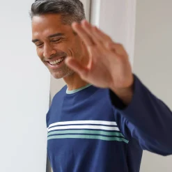 Pyjama En Kamerjas<Blancheporte Gestreept pyjamashirt met lange mouwen marine