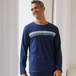 Pyjama En Kamerjas<Blancheporte Gestreept pyjamashirt met lange mouwen marine