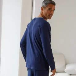 Pyjama En Kamerjas<Blancheporte Gestreept pyjamashirt met lange mouwen marine