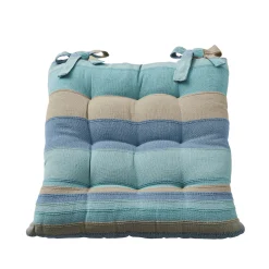 Stoelkussentje<Blancheporte Gestreept stoelkussentje - set van 2 celadon