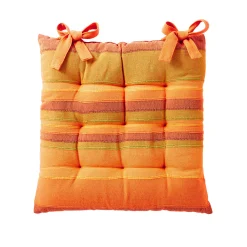 Stoelkussentje<Blancheporte Gestreept stoelkussentje - set van 2 oranje