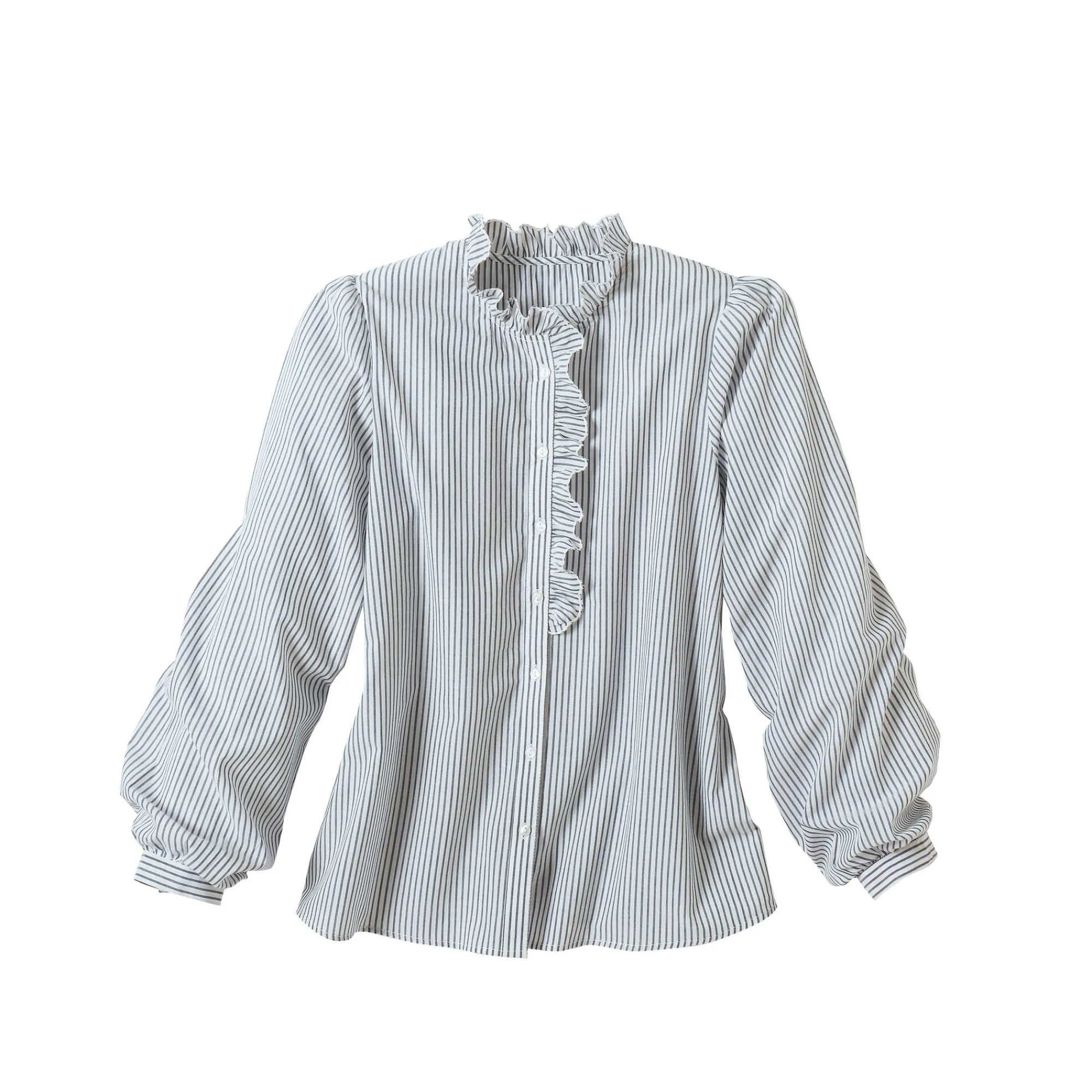 Bloes En Tuniek<Blancheporte Gestreepte bloes, stroken aan de hals ecru / blauw