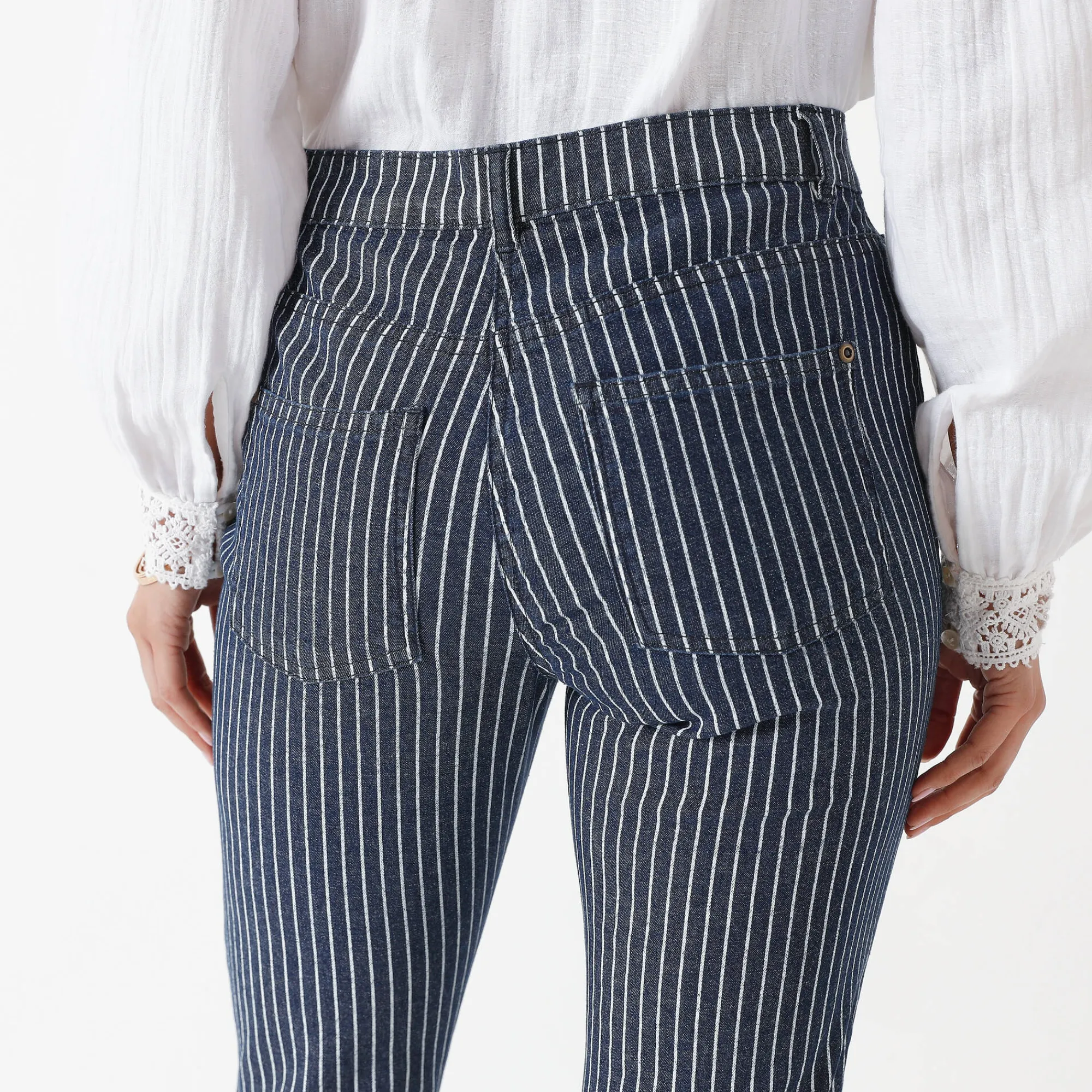 Jeans<Blancheporte Gestreepte 7/8-jeans dark blue