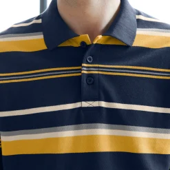 T-Shirt, Hemd En Polo<Blancheporte Gestreepte polo in piquétriot, lange mouwen marine / honing