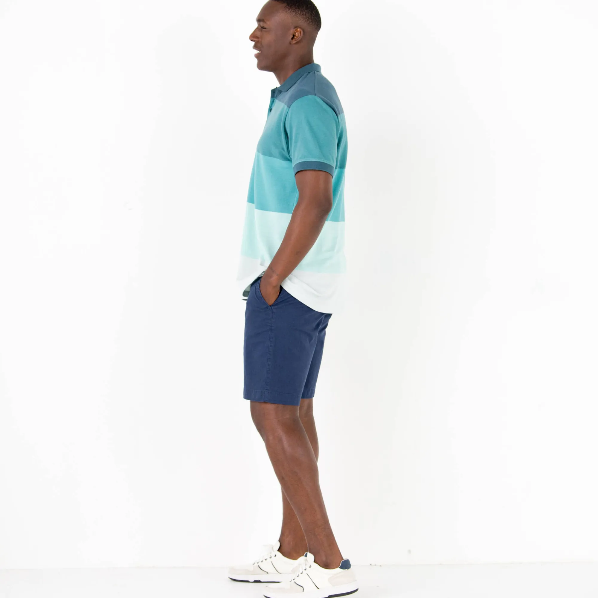 T-Shirt, Hemd En Polo<Blancheporte Gestreepte polo in piquétricot, korte mouwen watergroen