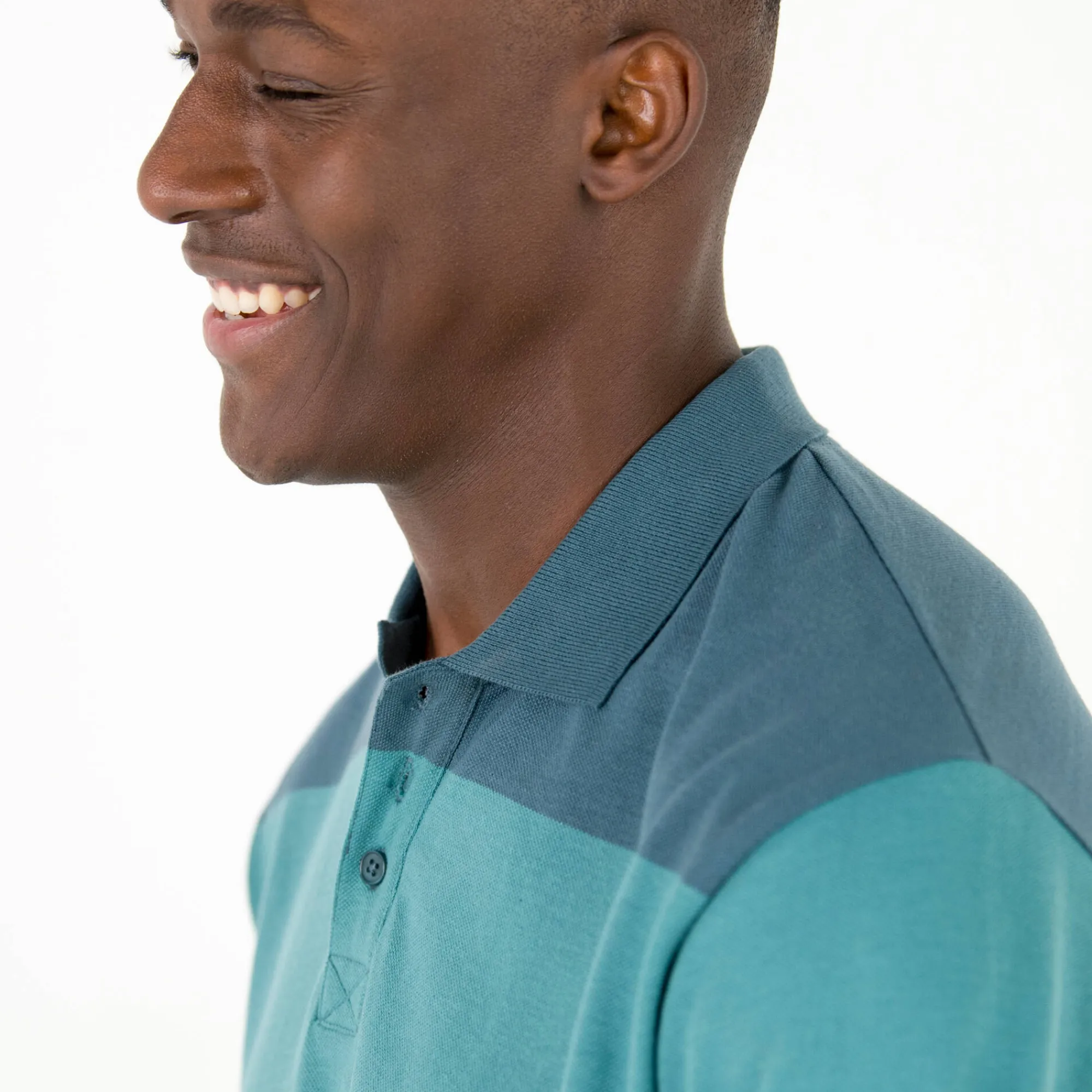 T-Shirt, Hemd En Polo<Blancheporte Gestreepte polo in piquétricot, korte mouwen watergroen