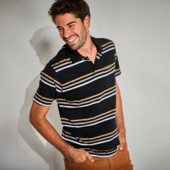 T-Shirt, Hemd En Polo<Blancheporte Gestreepte polo met korte mouwen zwart