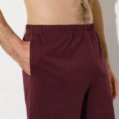 Pyjama En Kamerjas<Blancheporte Gestreepte shortama met Tunesische hals bordeaux