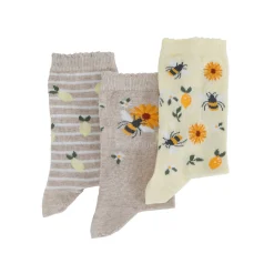 Panty’s, Kniekousen En Sokken<Blancheporte Gestreepte sokken met bijenmotieven - set van 3 paar beige / geel
