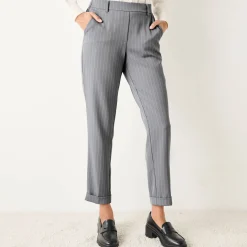 Broek<Blancheporte Gestreepte tapered 7/8-broek grijs / wit