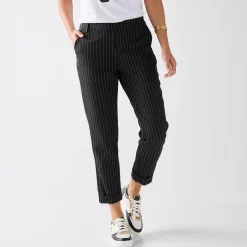 Broek<Blancheporte Gestreepte tapered 7/8-broek zwart / wit