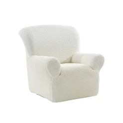 Zitbankhoes<Blancheporte Getextureerde, bi-rekbare hoes voor zitbank en fauteuil met armleuningen ecru