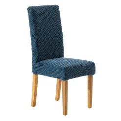 Stoelhoes<Blancheporte Getextureerde, bi-rekbare hoes voor stoel blauw