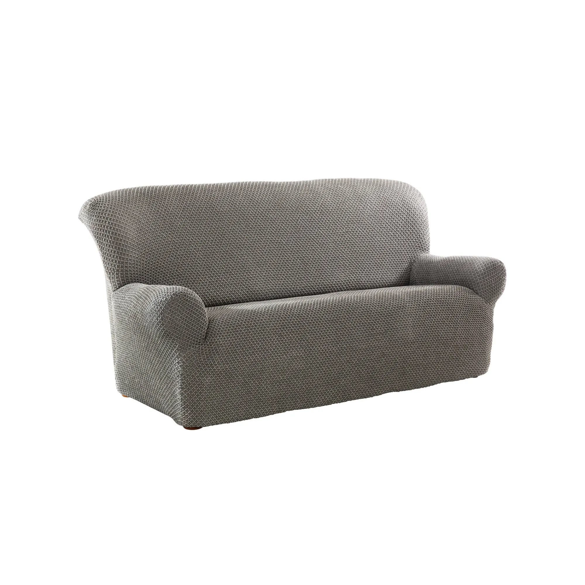 Zitbankhoes<Blancheporte Getextureerde, bi-rekbare hoes voor zitbank en fauteuil met armleuningen chiné grijs