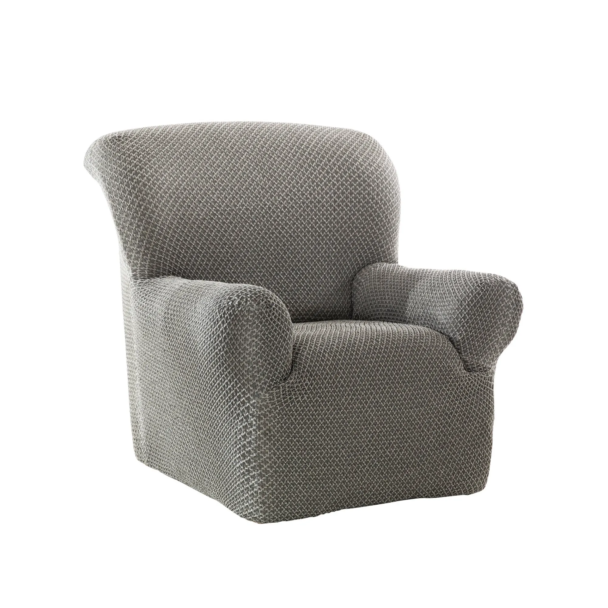Zitbankhoes<Blancheporte Getextureerde, bi-rekbare hoes voor zitbank en fauteuil met armleuningen chiné grijs