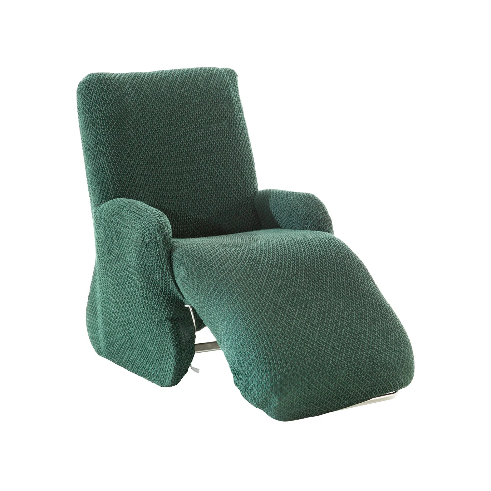 Zitbankhoes<Blancheporte Getextureerde, bi-rekbare hoes, voor relaxzetel groen