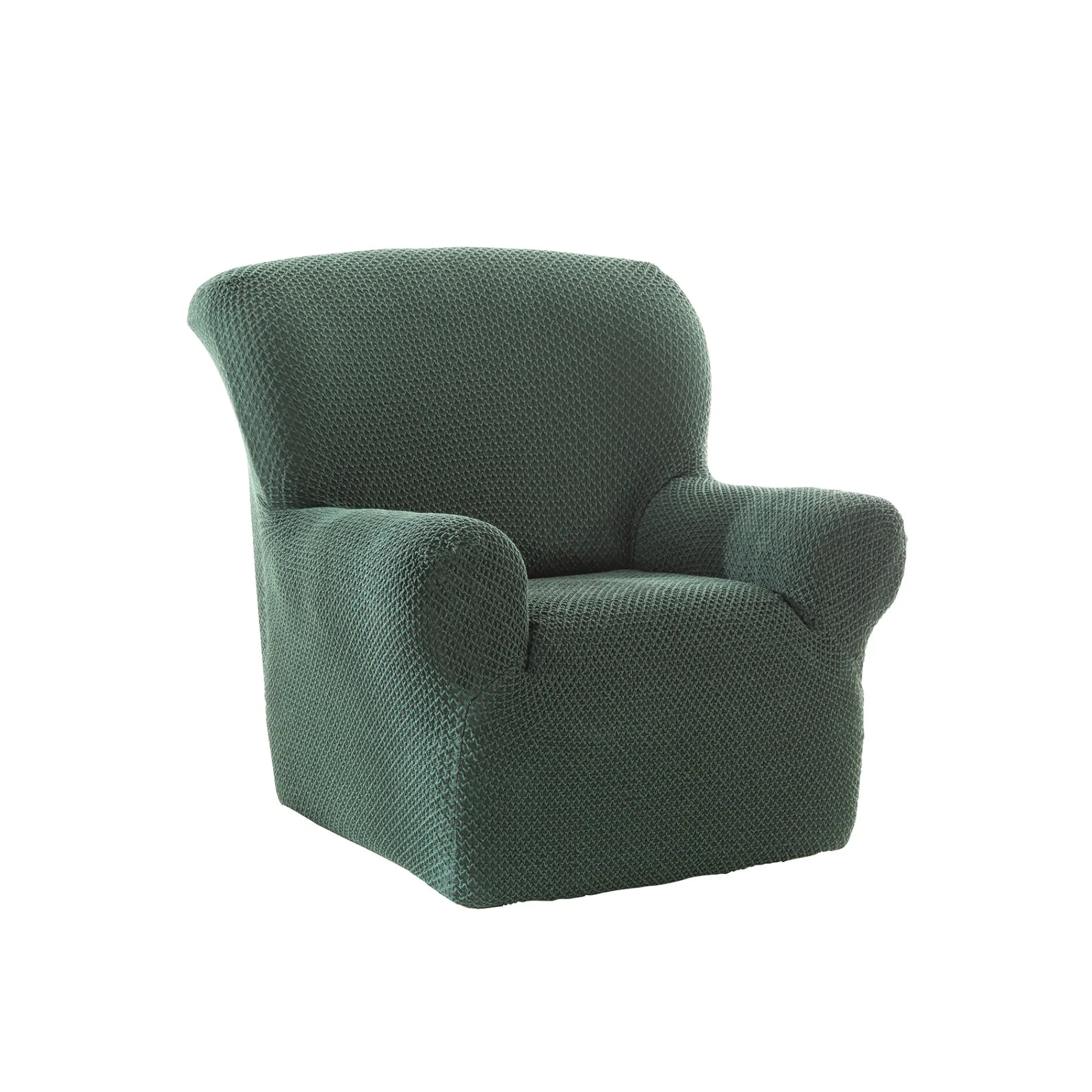 Zitbankhoes<Blancheporte Getextureerde, bi-rekbare hoes voor zitbank en fauteuil met armleuningen groen