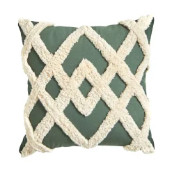 Kussen<Blancheporte Getuft kussen groen / zandkleur