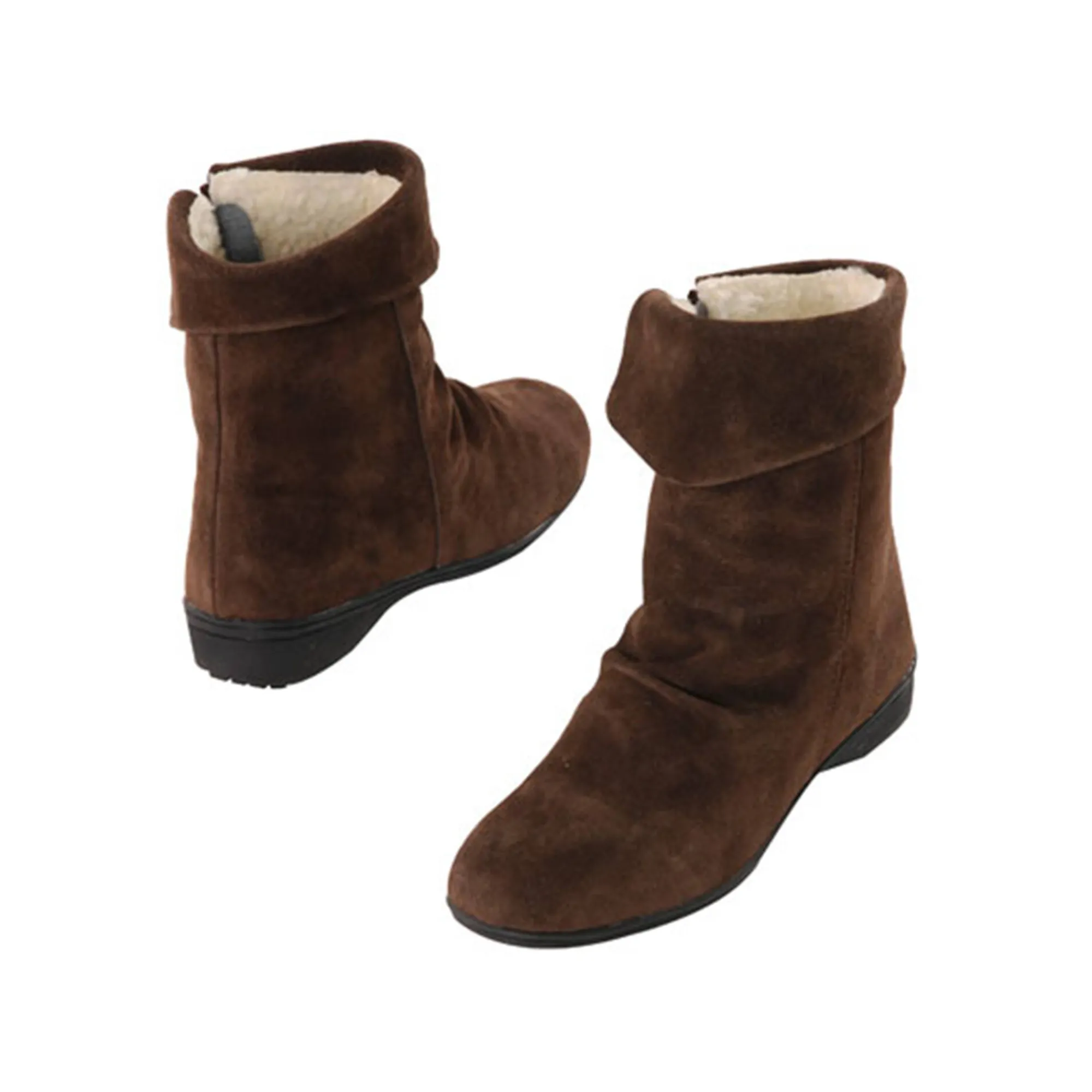 Bottines En Boots|Schoenen<Blancheporte Gevoerde boots in splitleer bruin