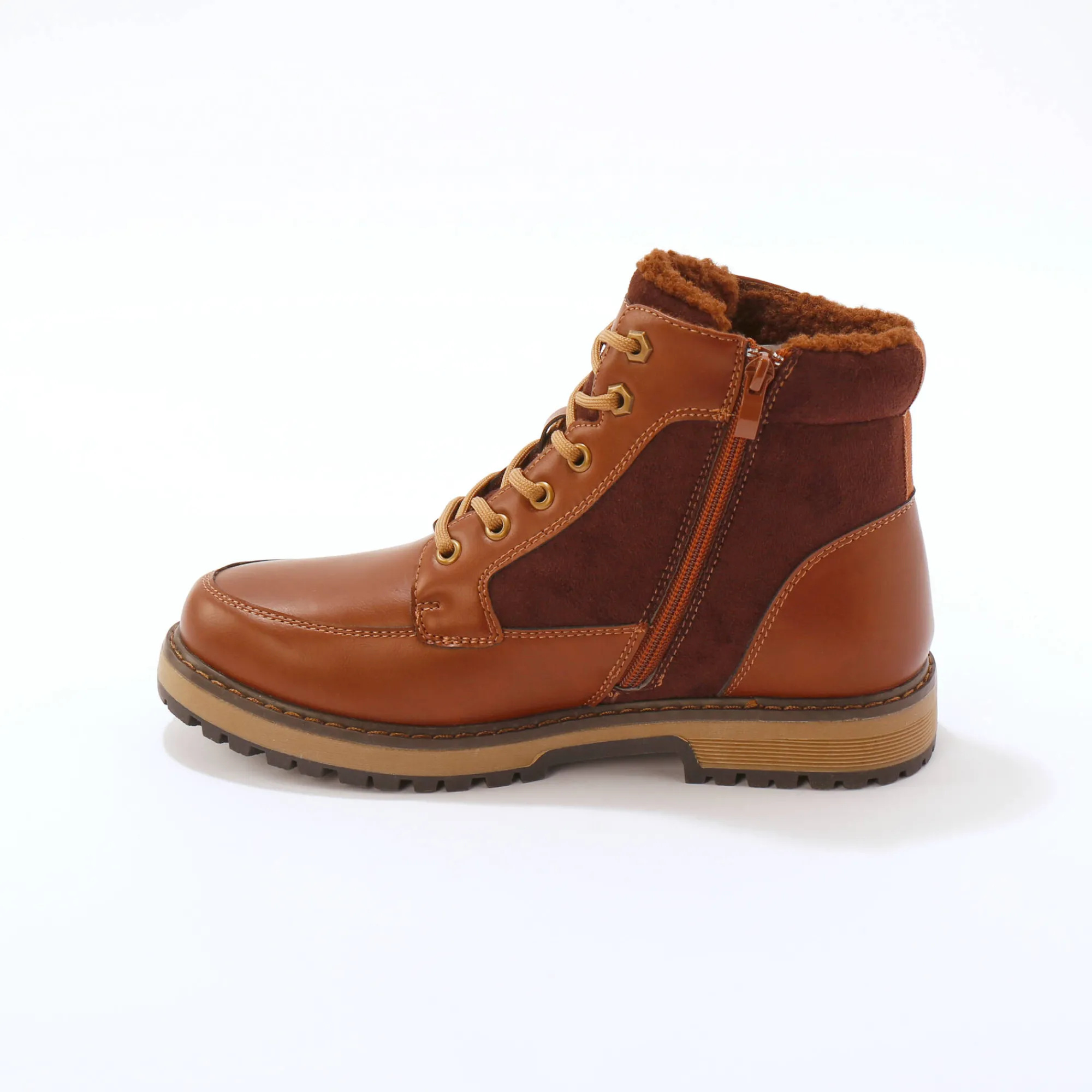 Schoenen|Schoenen Heren<Blancheporte Gevoerde boots met veters en rits bruin