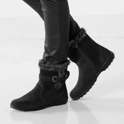 Bottines En Boots|Schoenen<Blancheporte Gevoerde bottines met suedine-effect zwart