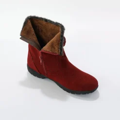 Bottines En Boots|Schoenen<Blancheporte Gevoerde bottines met suedine-effect bordeaux