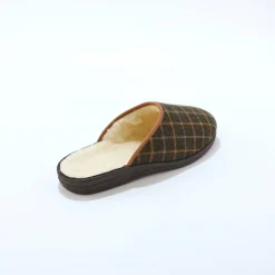 Schoenen|Schoenen Heren<Blancheporte Gevoerde herenpantoffels, ruitmotief kaki