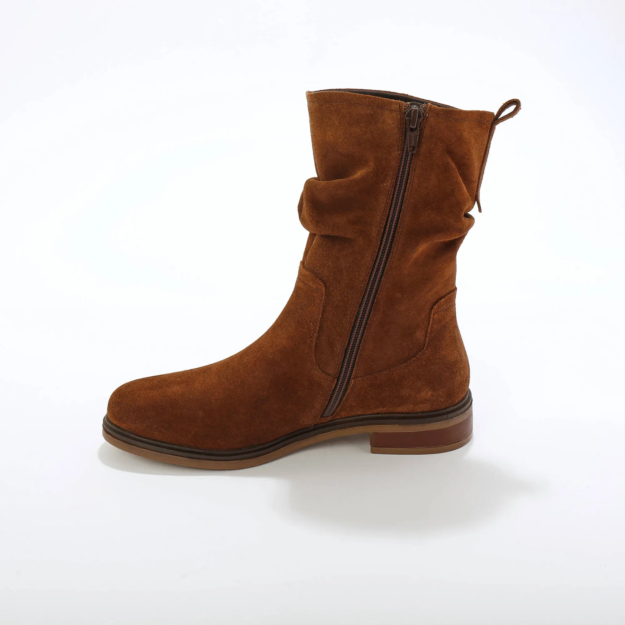 Laarzen|Schoenen<Blancheporte Gevoerde laarzen in plisséleer chocolade