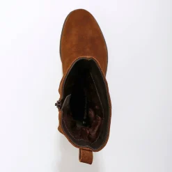 Laarzen|Schoenen<Blancheporte Gevoerde laarzen in plisséleer chocolade
