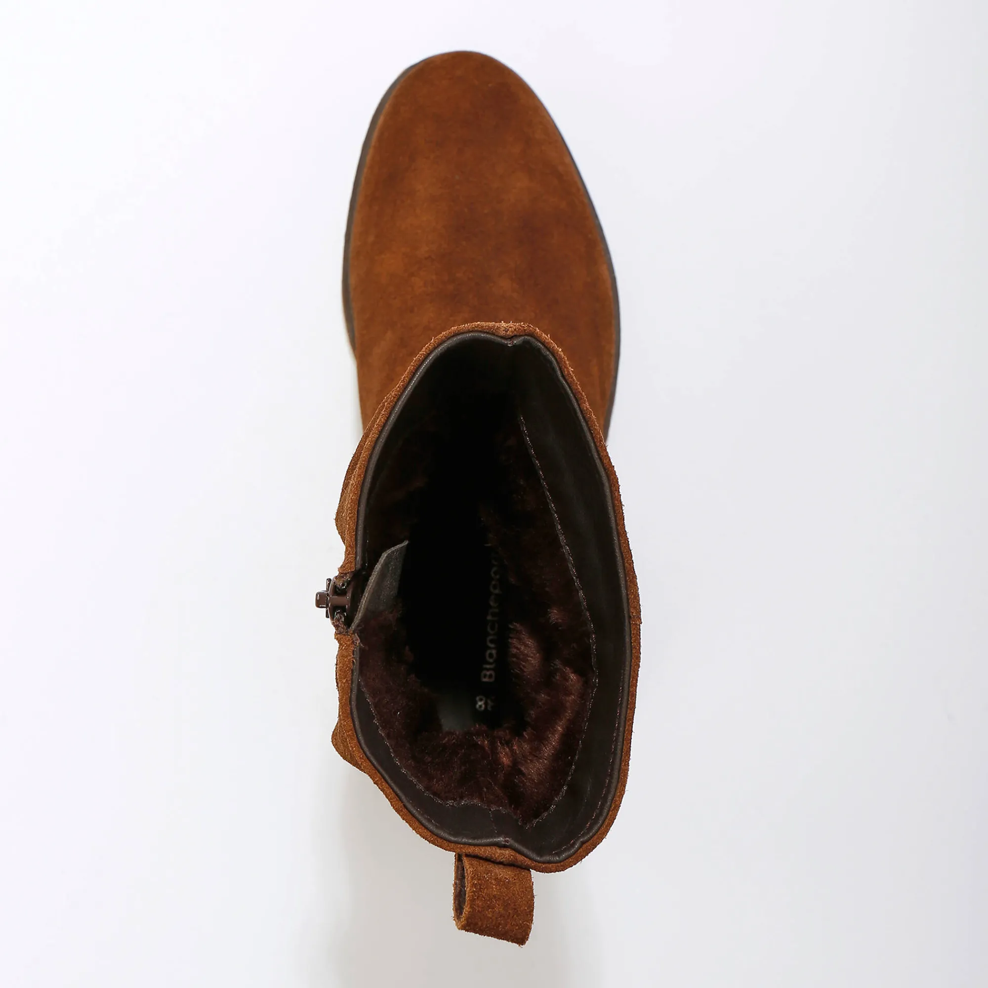 Laarzen|Schoenen<Blancheporte Gevoerde laarzen in plisséleer chocolade