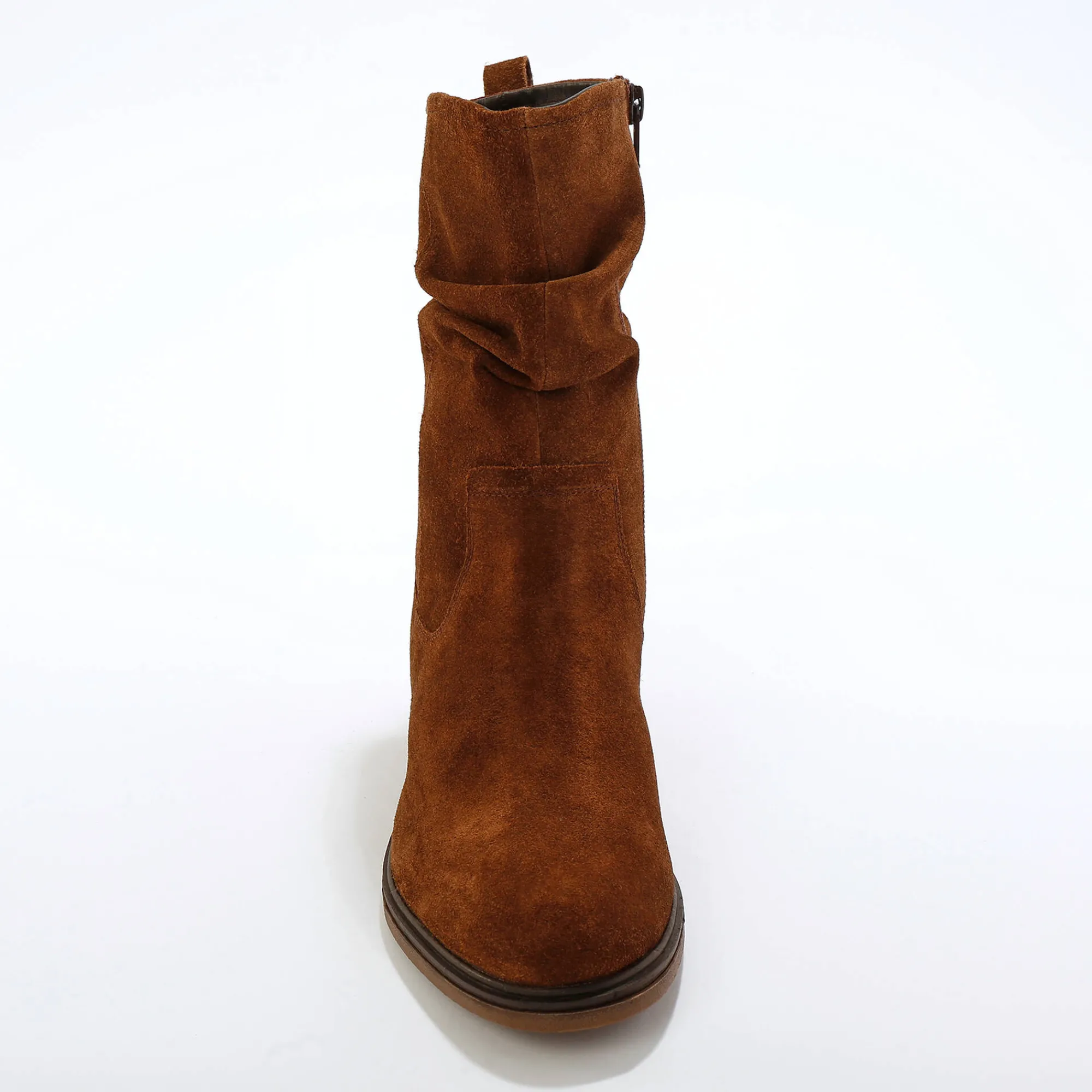 Laarzen|Schoenen<Blancheporte Gevoerde laarzen in plisséleer chocolade