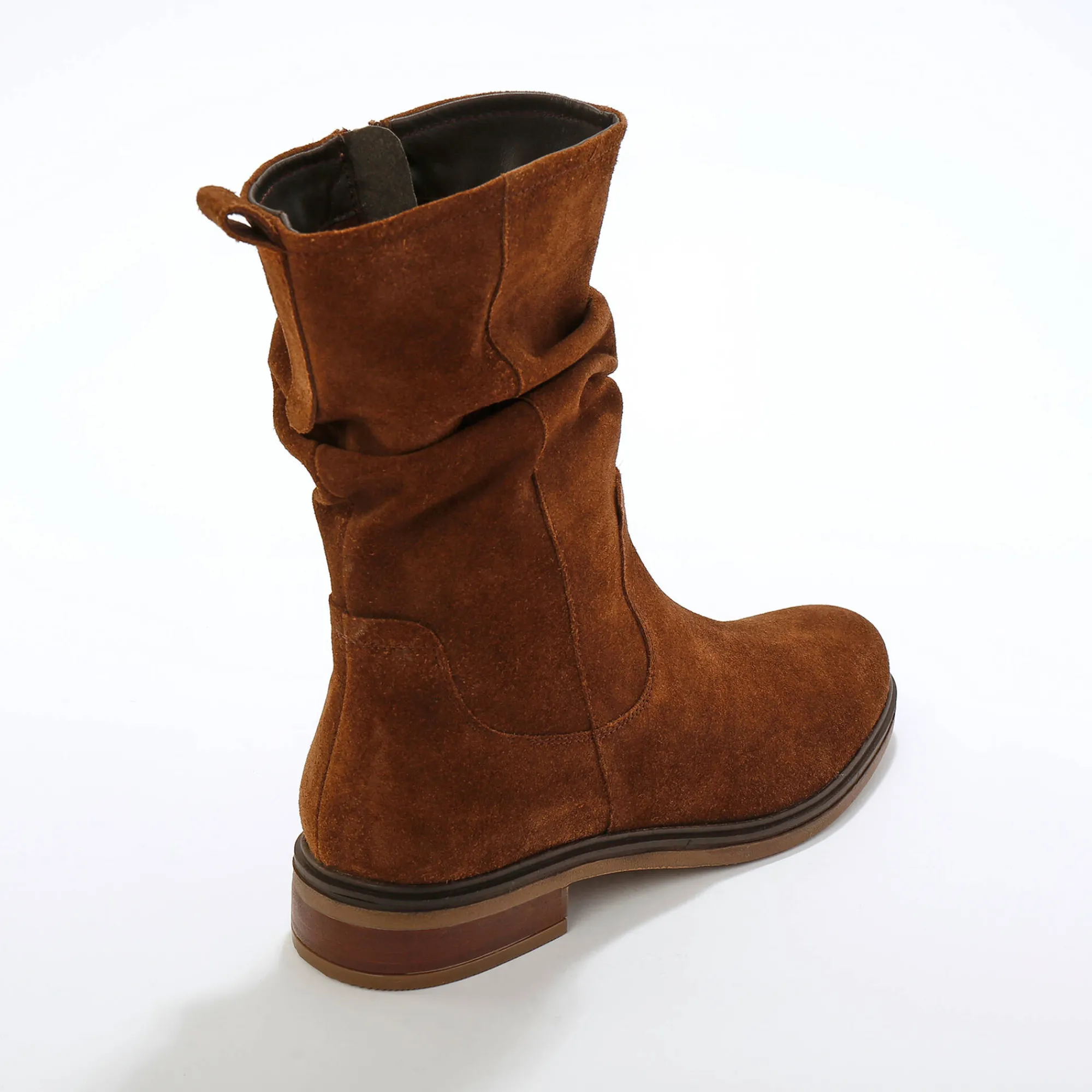 Laarzen|Schoenen<Blancheporte Gevoerde laarzen in plisséleer chocolade