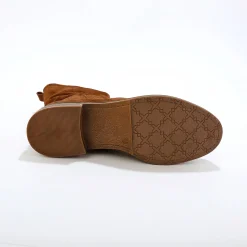 Laarzen|Schoenen<Blancheporte Gevoerde laarzen in plisséleer chocolade