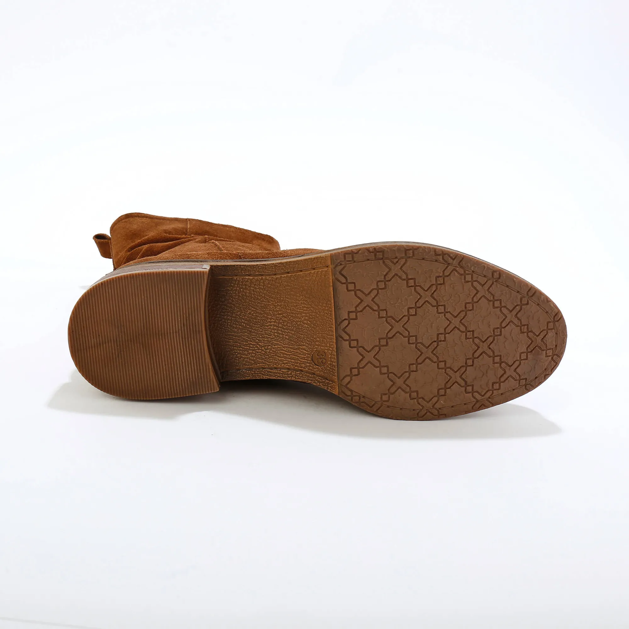 Laarzen|Schoenen<Blancheporte Gevoerde laarzen in plisséleer chocolade