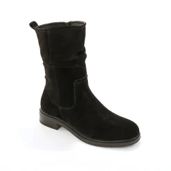 Laarzen|Schoenen<Blancheporte Gevoerde laarzen in plisséleer zwart