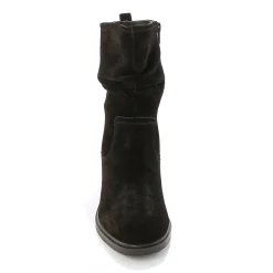 Laarzen|Schoenen<Blancheporte Gevoerde laarzen in plisséleer zwart