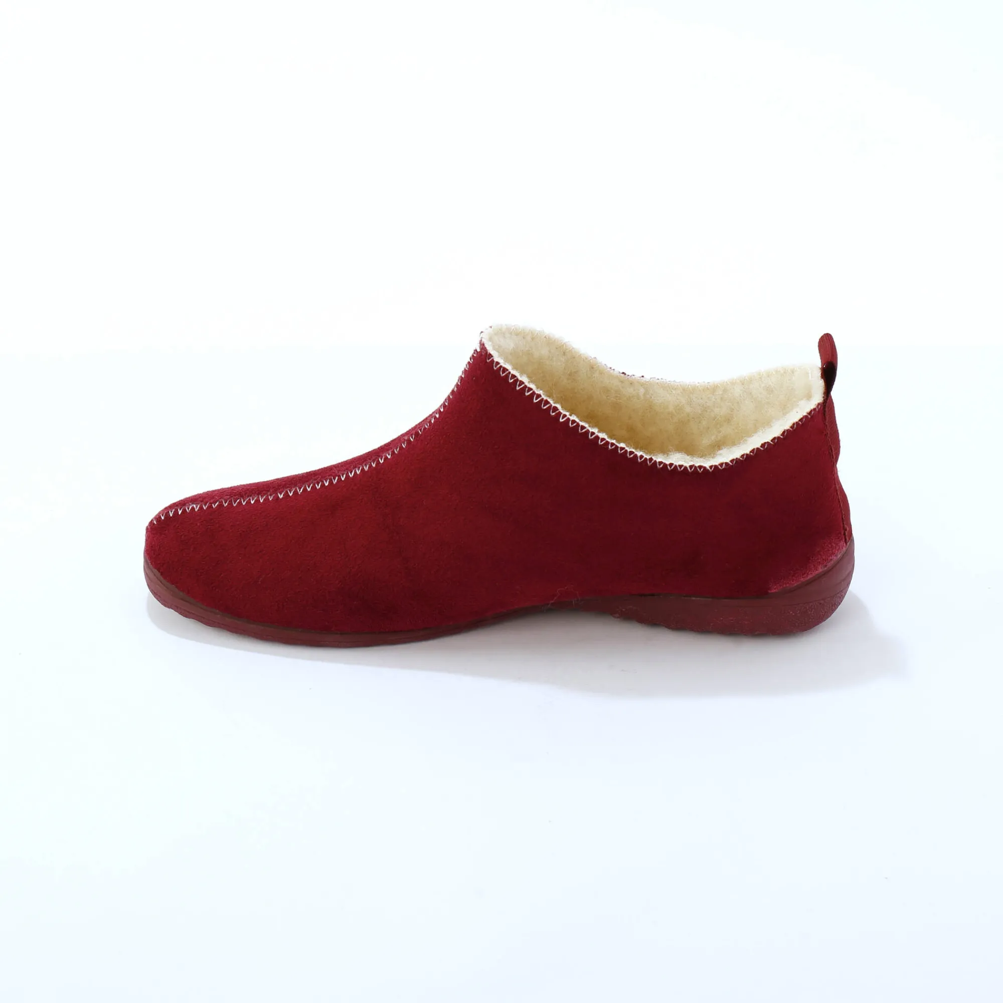 Sloffen|Sloffen<Blancheporte Gevoerde pantoffels, suedine bordeaux