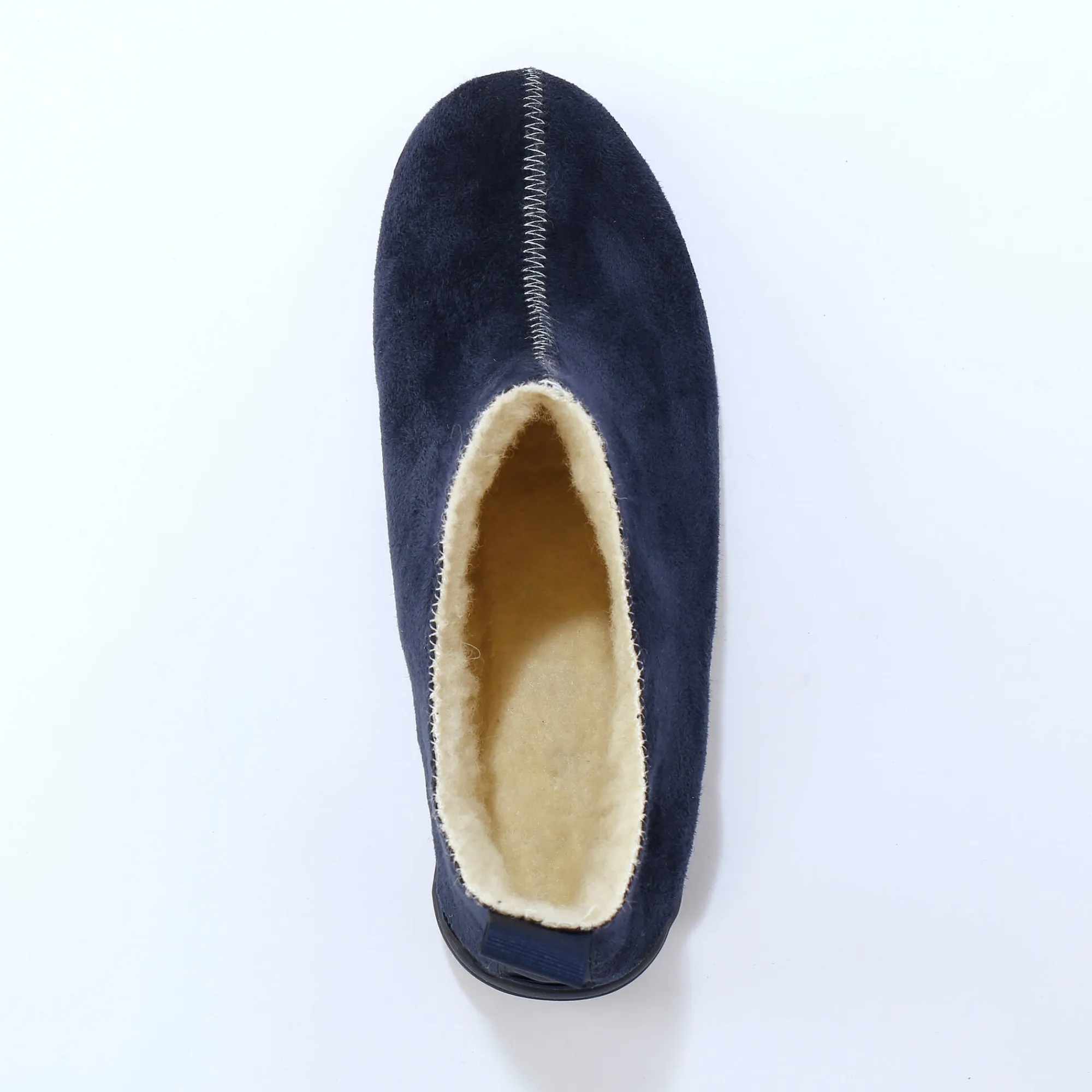 Sloffen|Sloffen<Blancheporte Gevoerde pantoffels, suedine blauw