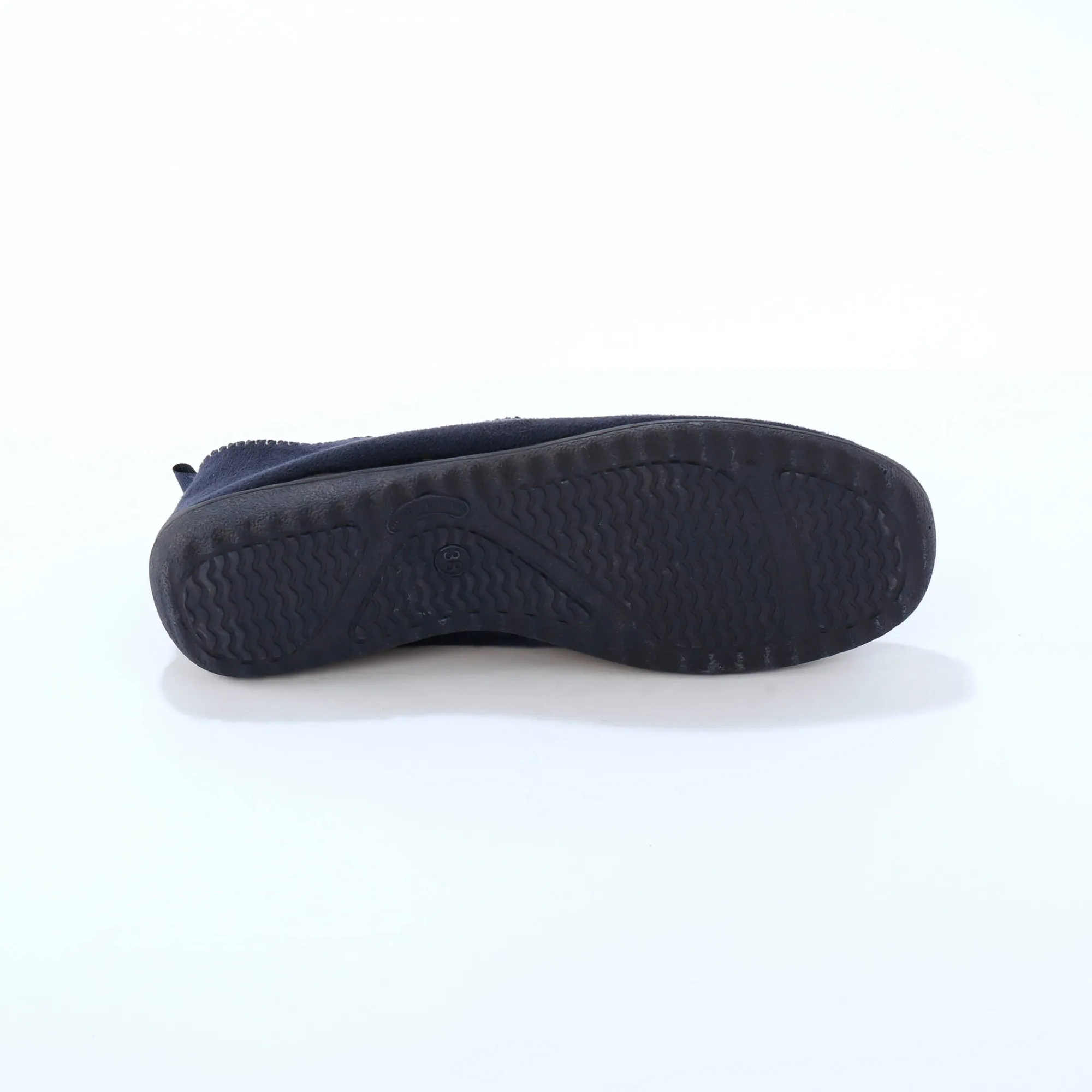 Sloffen|Sloffen<Blancheporte Gevoerde pantoffels, suedine blauw