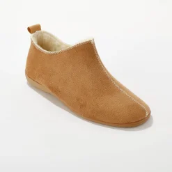 Sloffen|Sloffen<Blancheporte Gevoerde pantoffels, suedine donkerbeige